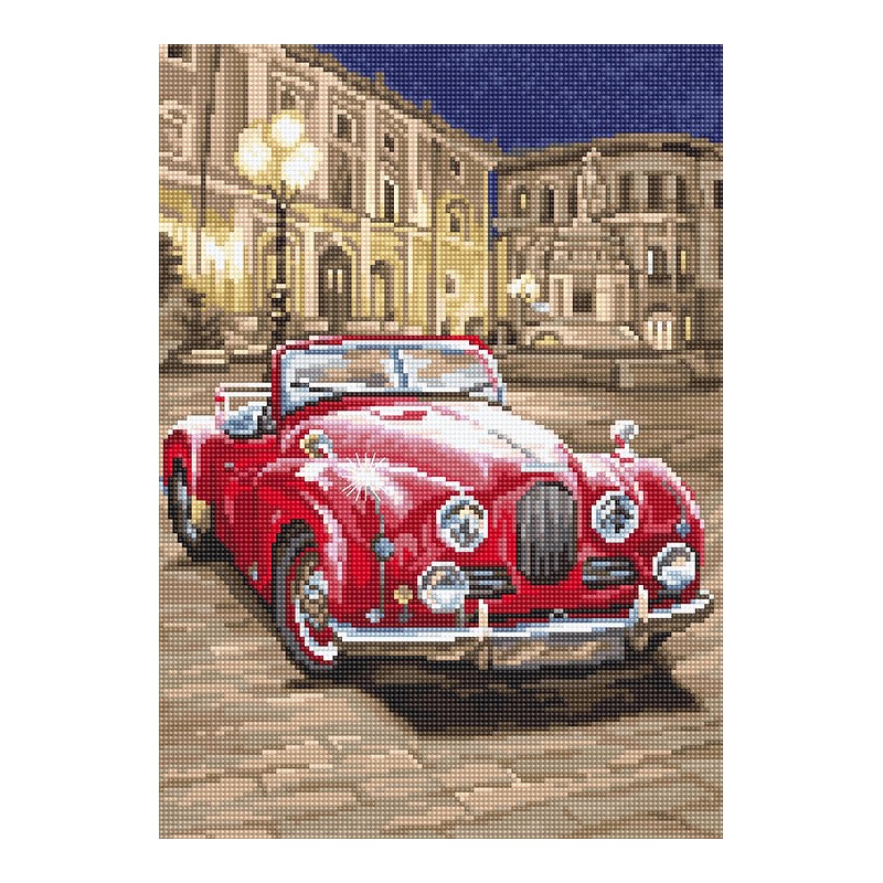 LETI L8034 - Raudonas sportinis autimobilis (Red sports car) siuvinėjimo rinkinys Letistitch