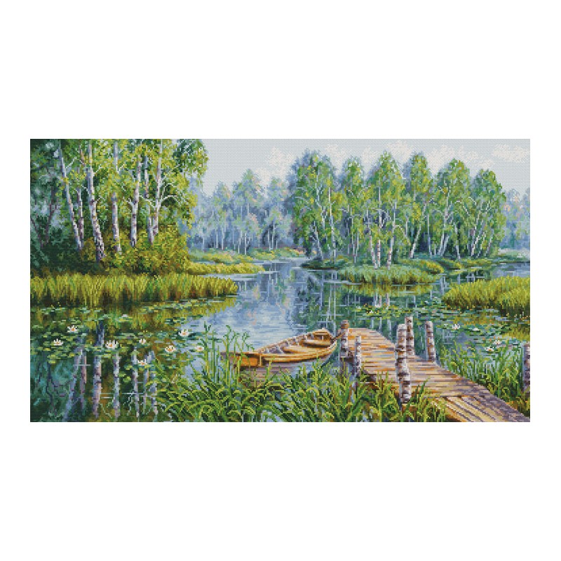 BU5012 - Beržai ežero pakraštyje (Birches at the edge of the lake) siuvinėjimo rinkinys Luca-S