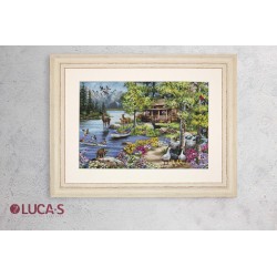 B2410 - Namelis prie ežero (Cabin by the Lake) siuvinėjimo rinkinys Luca-S