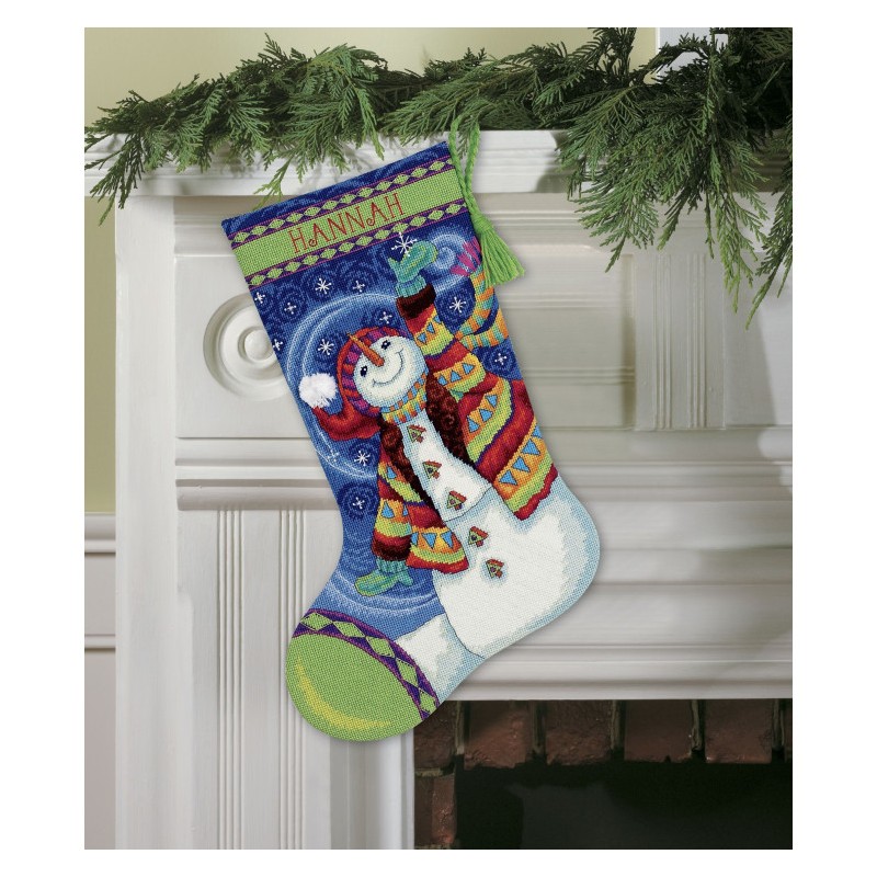 D71-09143 - Happy Snowman Stocking siuvinėjimo rinkinys Dimensions