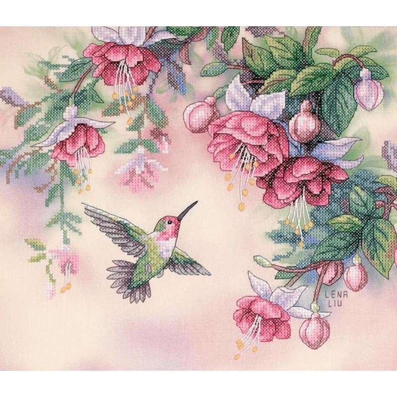 D13139 - Hummingbird Fuchsias siuvinėjimo rinkinys Dimensions